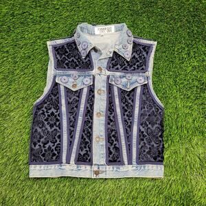 Vintage Mitchies-Matchings Denim Vest Womens S/M 18x20